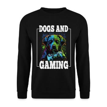 Chiens et jeux Hunde Gamer Controller Zocken - Sweat-shirt Unisexe - noir - Devant - Alina (178cm) & Michal (187cm)