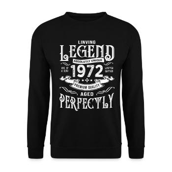 1972 Jahrgang Geburtstag geboren 1972 - Unisex Pullover - Schwarz - Vorne - Alina (178cm) & Michal (187cm)