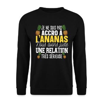 Ananas Fruit Relation Cadeau Humour Jaune Exotique - Sweat-shirt Unisexe - noir - Devant - Alina (178cm) & Michal (187cm)