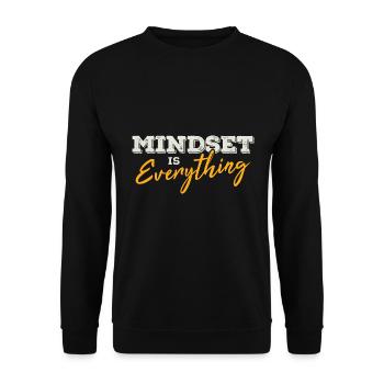 Mindset ist alles / positives denken, entrepreneur - Unisex Pullover - Schwarz - Vorne - Alina (178cm) & Michal (187cm)