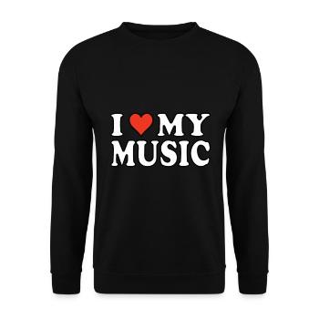 I love my Music - the cool music design - Unisex Sweatshirt - black - Front - Alina (178cm) & Michal (187cm)