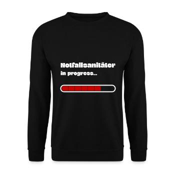 Notfallsanitäter Rettungsdienst Ausbildung Examen - Unisex Pullover - Schwarz - Vorne - Alina (178cm) & Michal (187cm)