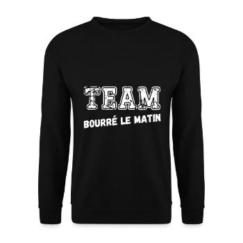 team bourré le matin - Sweat-shirt Unisexe - noir - Devant - Alina (178cm) & Michal (187cm)
