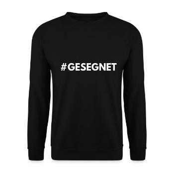 Hashtag Gesegnet - Unisex Pullover - Schwarz - Vorne - Alina (178cm) & Michal (187cm)
