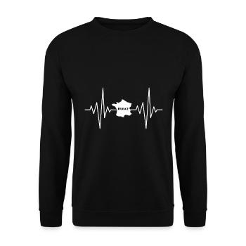 Mon cœur dort pour France Design - Sweat-shirt Unisexe - noir - Devant - Alina (178cm) & Michal (187cm)