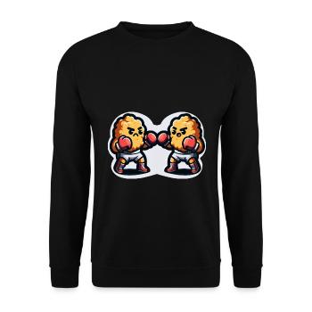 Lustige Chicken Nuggets Boxen Boxen Liebhaber - Unisex Pullover - Schwarz - Vorne - Alina (178cm) & Michal (187cm)