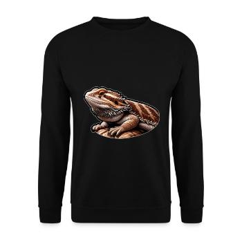 Lézard dragon barbu - Sweat-shirt Unisexe - noir - Devant - Alina (178cm) & Michal (187cm)