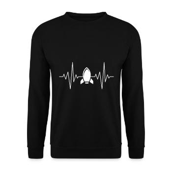 My Heart Sleeps for Rocket Design - Unisex Sweatshirt - black - Front - Alina (178cm) & Michal (187cm)