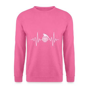 Mon cœur dort pour la conception de grenades à main - Sweat-shirt Unisexe - rose - Devant