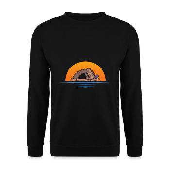 Beaver Nutria - Unisex Sweatshirt - black - Front - Alina (178cm) & Michal (187cm)