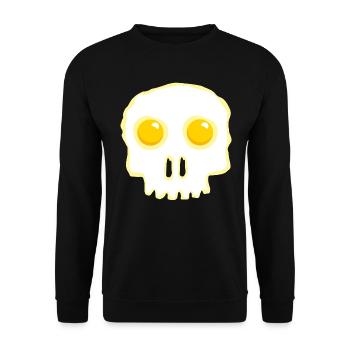 Fried egg skull Skull egg eggs - Unisex Sweatshirt - black - Front - Alina (178cm) & Michal (187cm)