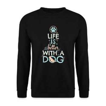 La vie est meilleure avec un chien - Sweat-shirt Unisexe - noir - Devant - Alina (178cm) & Michal (187cm)