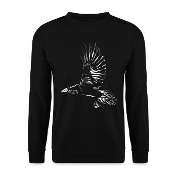 Corbeau - Sweat-shirt Unisexe - noir - Devant - Alina (178cm) & Michal (187cm)