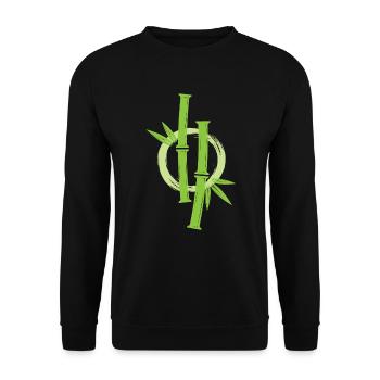 Bambus japanischer Enso Kreis - Unisex Pullover - Schwarz - Vorne - Alina (178cm) & Michal (187cm)