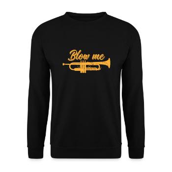 Trompette "Blow Me" - Sweat-shirt Unisexe - noir - Devant - Alina (178cm) & Michal (187cm)