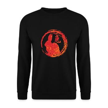 Hare chinese zodiac - Unisex Sweatshirt - black - Front - Alina (178cm) & Michal (187cm)