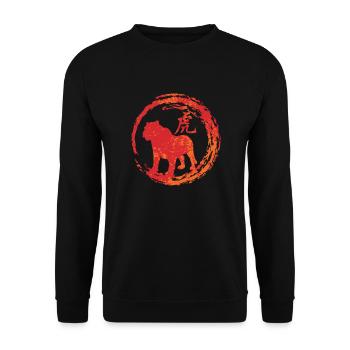 Zodiaque chinois tigre - Sweat-shirt Unisexe - noir - Devant - Alina (178cm) & Michal (187cm)