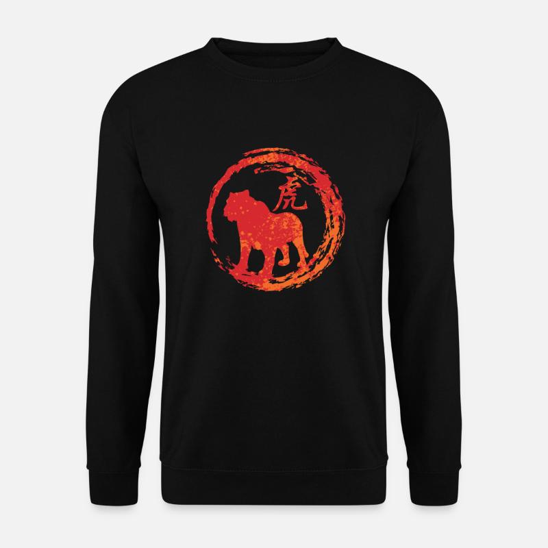 Tiger chinesisches Tierkreiszeichen - Unisex Pullover - Schwarz