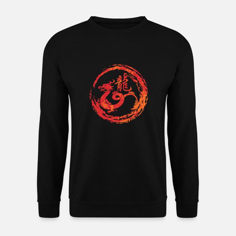 Drache chinesisches Tierkreiszeichen - Unisex Pullover - Schwarz