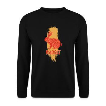 Hase Element Tierzeichen chin. Horoskop - Unisex Pullover - Schwarz - Vorne - Alina (178cm) & Michal (187cm)