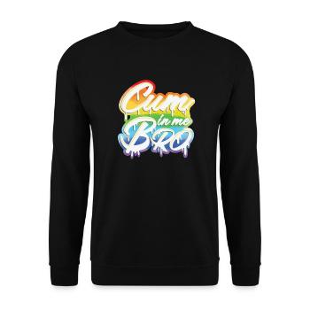 Gay "Cum in Me Bro" - Unisex Pullover - Schwarz - Vorne - Alina (178cm) & Michal (187cm)