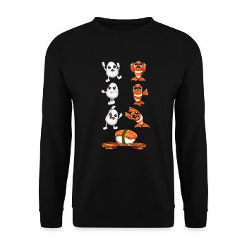 Funny kawaii sushi fusion - Unisex Sweatshirt - black - Front - Alina (178cm) & Michal (187cm)
