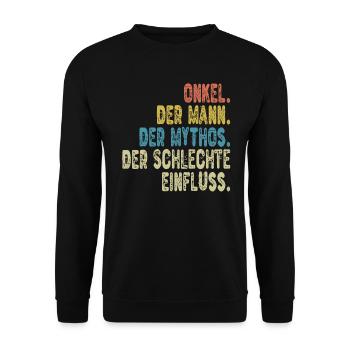 Onkel Geschenkidee - Bester Onkel auf der Welt - Unisex Pullover - Schwarz - Vorne - Alina (178cm) & Michal (187cm)