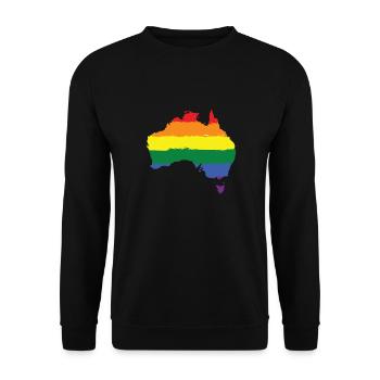Australien bunt LGBT Farben - Unisex Pullover - Schwarz - Vorne - Alina (178cm) & Michal (187cm)