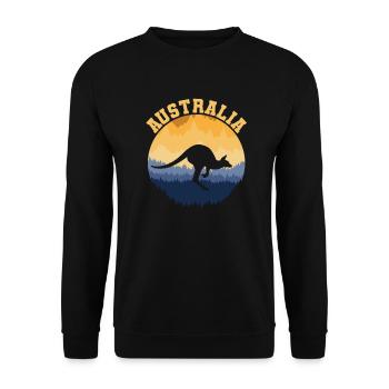 Australien Australia Känguru - Unisex Pullover - Schwarz - Vorne - Alina (178cm) & Michal (187cm)