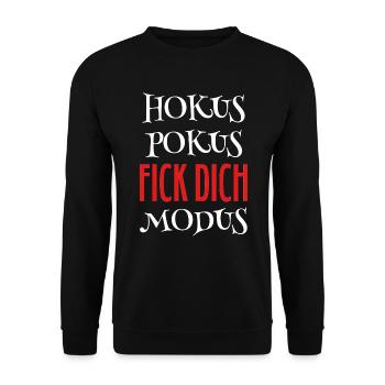 Hokus Pokus Fick dich Modus - Unisex Pullover - Schwarz - Vorne - Alina (178cm) & Michal (187cm)