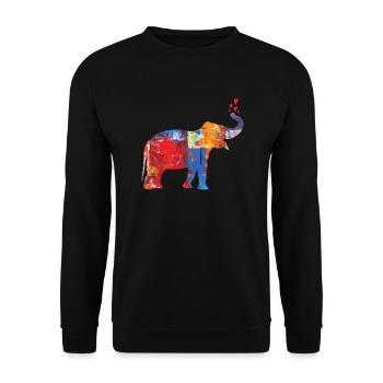 Éléphant Art comme toile - Sweat-shirt Unisexe - noir - Devant - Alina (178cm) & Michal (187cm)