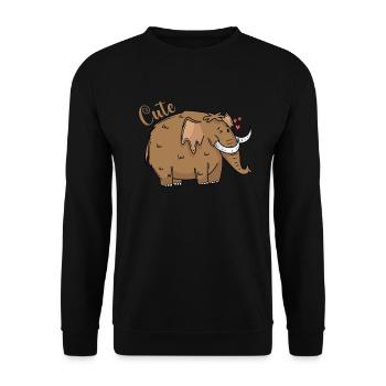 Mammut ist verliebt - Unisex Pullover - Schwarz - Vorne - Alina (178cm) & Michal (187cm)