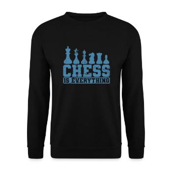 Chess is Everything Pièces d’échecs - Sweat-shirt Unisexe - noir - Devant - Alina (178cm) & Michal (187cm)