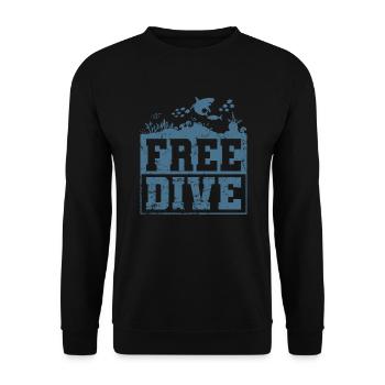 Apnoetauchen im Ozean Free Dive - Unisex Pullover - Schwarz - Vorne - Alina (178cm) & Michal (187cm)