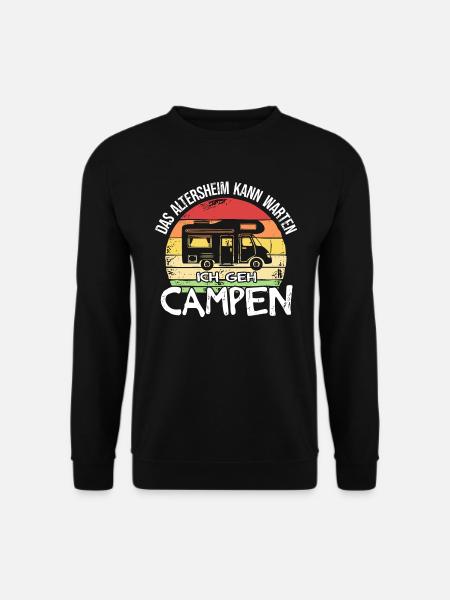 Camping Altersheim Kann Warten Wohnmobil Campen - Unisex Pullover - Schwarz