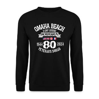 D Day Omaha 80th anniversary - Unisex Pullover - Schwarz - Vorne - Alina (178cm) & Michal (187cm)