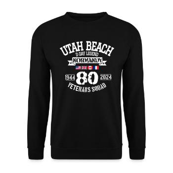 D DAY Utah 80th anniversary - Unisex Sweatshirt - black - Front - Alina (178cm) & Michal (187cm)
