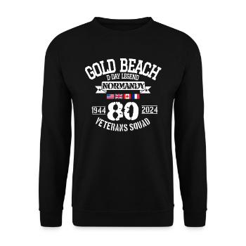 D DAY Gold 80th anniversary - Unisex Sweatshirt - black - Front - Alina (178cm) & Michal (187cm)