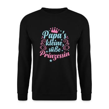 Papa's kleine, süße Prinzessin Mädchen - Unisex Pullover - Schwarz - Vorne - Alina (178cm) & Michal (187cm)