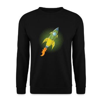 Rocket Comic Spaceship Spacecraft Missile - Unisex Sweatshirt - black - Front - Alina (178cm) & Michal (187cm)