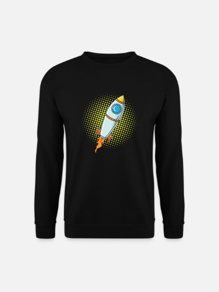 Moon Rocket Spaceship Comic Missile - Unisex Sweatshirt - black