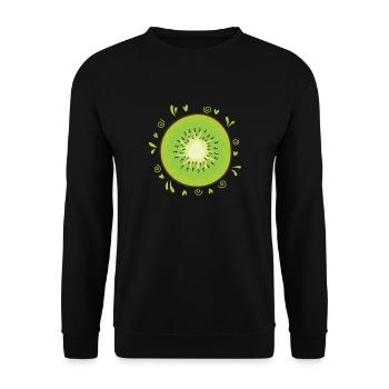 Kiwi Slice Fruit Fruit Animal Nouvelle-Zélande - Sweat-shirt Unisexe - noir - Devant - Alina (178cm) & Michal (187cm)