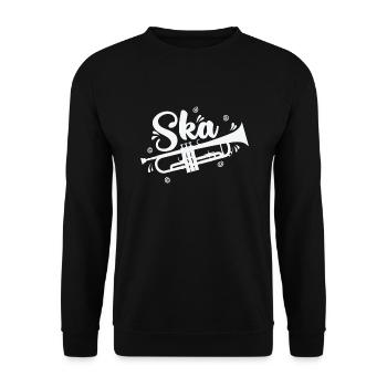 Ska Trompete Swing Jazz Musikstil - Unisex Pullover - Schwarz - Vorne - Alina (178cm) & Michal (187cm)