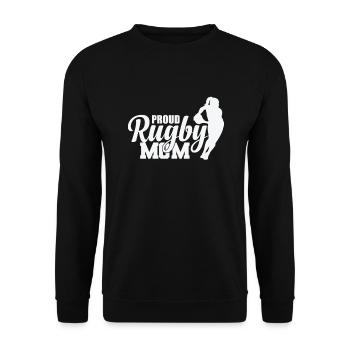 Proud Rugby Mom Football Sport Spieler - Unisex Pullover - Schwarz - Vorne - Alina (178cm) & Michal (187cm)