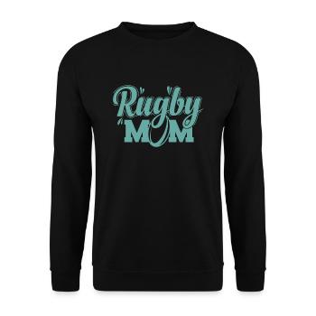 Rugby Mom Football Sport Spieler Fans - Unisex Pullover - Schwarz - Vorne - Alina (178cm) & Michal (187cm)