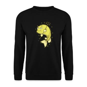 Poissons de vache avec mer trident ou aquarium - Sweat-shirt Unisexe - noir - Devant - Alina (178cm) & Michal (187cm)