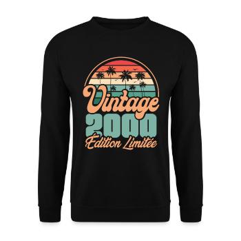 Cadeau D'anniversaire 2000 Vintage Edition Limitée - Sweat-shirt Unisexe - noir - Devant - Alina (178cm) & Michal (187cm)