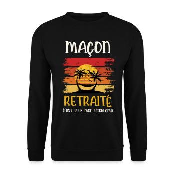 maçon retraité - Sweat-shirt Unisexe - noir - Devant - Alina (178cm) & Michal (187cm)