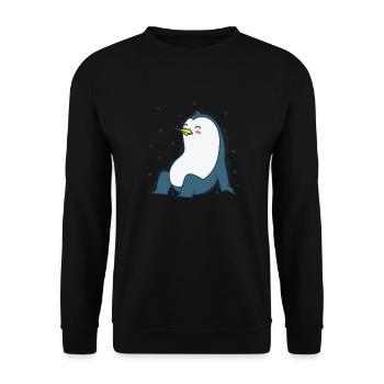 Le pingouin et le ciel nocturne Antarctique - Sweat-shirt Unisexe - noir - Devant - Alina (178cm) & Michal (187cm)