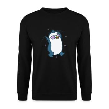 Penguin Antarctica Bird Animal - Unisex Sweatshirt - black - Front - Alina (178cm) & Michal (187cm)